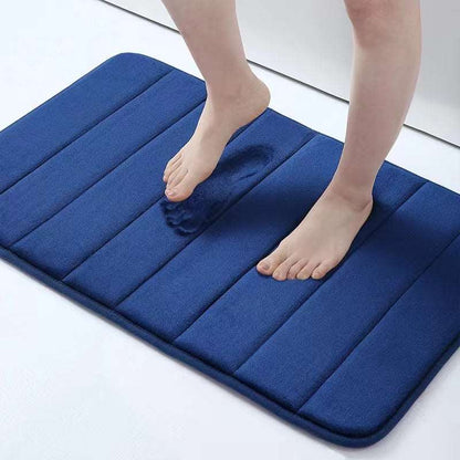 Memory Foam Bath Mat Large Size,,Soft and Comfortable, Super Water Absorption, Non-Slip, Thick, Machine Wash, Easier to Dry for Bathroom Floor Rug, Gray