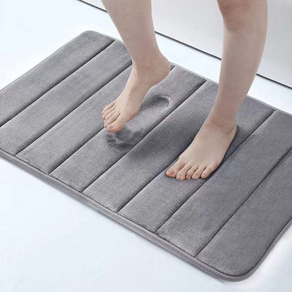 Memory Foam Bath Mat Large Size,,Soft and Comfortable, Super Water Absorption, Non-Slip, Thick, Machine Wash, Easier to Dry for Bathroom Floor Rug, Gray